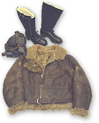 Leather - RAF Flying Helmet, Goggles, Irvin Flying Jacket and Escape Boots