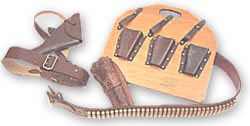 Pulley &Powell leather holster with Boarding Party Pistol Board